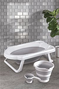 Gri Katlanır Banyo Seti ürün fotoğrafı