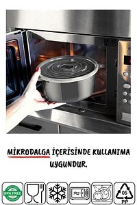 Mikrodalga Ve Difrizde Kullanılabilen Saklama Kabı Seti Yuvarlak 12'li Mürdüm ürün fotoğrafı