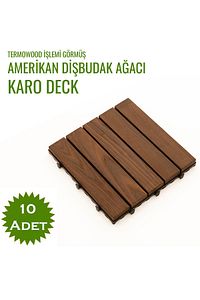 Dişbudak Ağacı Balkon Bahçe Ahşap Yer Döşemesi Karo Deck 30x30 cm - 10 Adet (0,9m2) ürün fotoğrafı
