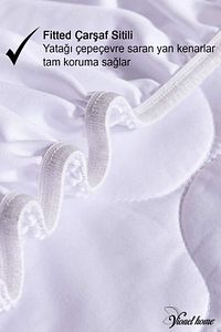 %100 Pamuk, Kapitone Yatak Koruyucu Çarşaf, Fitted Full Kenar, Elyaf Dolgulu, Tek Ve Çift Kişilik ürün fotoğrafı