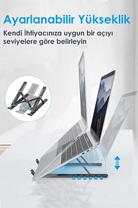 Plastik Ayarlanabilir Laptop Altlığı Macbook Notebook Yükseltici Dizüstü Bilgisayar Tutucu Aksesuar ürün fotoğrafı