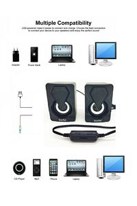 Bilgisayar Hoparlörü Rgb Led Işıklı Gaming Oyuncu Hoparlörü 3.5mm Jack Usb Speaker 1+1 Ses Sistemi ürün fotoğrafı