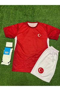 Türkiye Euro 2024 Kenan Yıldız Iç Saha Çocuk Forması 4'lü Set (RED) ürün fotoğrafı