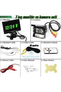 7 Inç Monitör Ve Park Kamera Seti ( 12 * 24 Volt Uyumlu ) ürün fotoğrafı