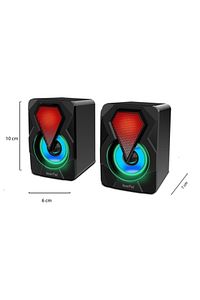 Bilgisayar Hoparlörü Rgb Led Işıklı Gaming Oyuncu Hoparlörü 3.5mm Jack Usb Speaker 1+1 Ses Sistemi ürün fotoğrafı