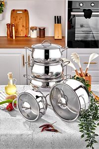 Master Steel Indüksiyon Tabanlı 10 Parça Çelik Tencere Seti ürün fotoğrafı
