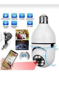 Ampul Kamera Gece Görüşlü 360 Derece Led Işık 1080p Wifi Bebek Izleme Ev Güvenlik Kamerası ürün fotoğrafı