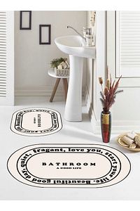 Kaymaz Taban, Banyo,paspası, Bathroom Yazılı, Estetik, Oval, 2'li Klozet Takımı ürün fotoğrafı