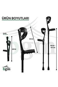 Kanedyen Katlanabilir Baston Değnek- Koltuk Değneği Yüksek Kalite Ortopedik Yürüme Desteği -1 ÇİFT ürün fotoğrafı