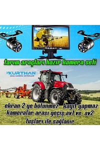 7 Inç Ekran Ve 2 Adet Ledli Kelebek Kamera Seti Traktör Biçerdöver Ve Tüm Iş Makineleri ürün fotoğrafı