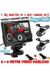7 Inç Ekran Ve 2 Adet Ledli Kelebek Kamera Seti Traktör Biçerdöver Ve Tüm Iş Makineleri ürün fotoğrafı