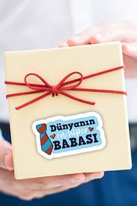 Babalar Günü Ambalaj Kargo Hediye Paketleme Etiketi Model 43 - 100 Adet 5cm ürün fotoğrafı