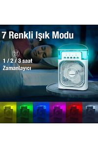 Yeni Işıklı 600ml 5 Spreyli Vantilatör Buzlu Buharlı Mini Klima Mini Fan ürün fotoğrafı