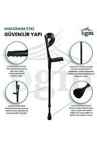 Kanedyen Katlanabilir Baston Değnek- Koltuk Değneği Yüksek Kalite Ortopedik Yürüme Desteği -1 ÇİFT ürün fotoğrafı