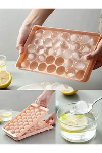 2.5 cm Çap Yuvarlak Buz Küpü Yapma Tepsisi 33 Bölmeli Küre Top Buz Kalıbı Küplü Buzluk 20x12 cm ürün fotoğrafı