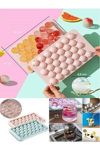 2.5 cm Çap Yuvarlak Buz Küpü Yapma Tepsisi 33 Bölmeli Küre Top Buz Kalıbı Küplü Buzluk 20x12 cm ürün fotoğrafı