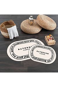 Kaymaz Taban, Banyo,paspası, Bathroom Yazılı, Estetik, Oval, 2'li Klozet Takımı ürün fotoğrafı