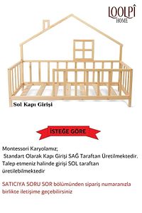 Montessori Bebek Ve Çocuk Karyolası Unisex Doğal Ahşap Yatak ürün fotoğrafı