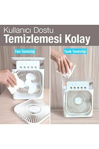 Yeni Işıklı 600ml 5 Spreyli Vantilatör Buzlu Buharlı Mini Klima Mini Fan ürün fotoğrafı