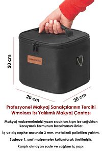 Seyahat Tipi Isı Yalıtımlı Kozmetik Makyaj Çantası Organizer Büyük Makyaj Düzenleyici Çanta Siyah ürün fotoğrafı