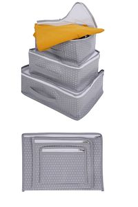 6'lı Valiz Düzenleyici Fileli Set - Gri Benekli Bavul Içi Organizer Set Seyahat Hurcu Puantiyeli ürün fotoğrafı