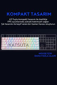 Blue Switch Mekanik Rainbow 11 Mod Led Işıklı Mini 62 Tuşlu Gaming Oyuncu Klavyesi Kablolu ürün fotoğrafı