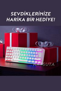 Blue Switch Mekanik Rainbow 11 Mod Led Işıklı Mini 62 Tuşlu Gaming Oyuncu Klavyesi Kablolu ürün fotoğrafı