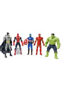 Spiderman Hulk Kaptan Amerika Batman Ironman 17cm. Işıklı Figürler Set ürün fotoğrafı