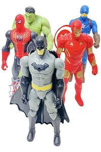 Spiderman Hulk Kaptan Amerika Batman Ironman 17cm. Işıklı Figürler Set ürün fotoğrafı