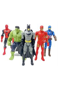Spiderman Hulk Kaptan Amerika Batman Ironman 17cm. Işıklı Figürler Set ürün fotoğrafı