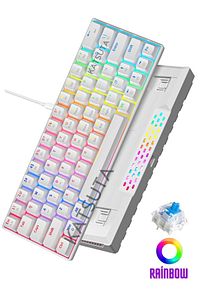 Blue Switch Mekanik Rainbow 11 Mod Led Işıklı Mini 62 Tuşlu Gaming Oyuncu Klavyesi Kablolu ürün fotoğrafı