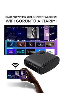 PJ207 Prime Opal Taşınabilir HD Projeksiyon Cihazı 1080P Desteği, Wi-Fi, Bluetooth, Ekran Yansıtma ürün fotoğrafı
