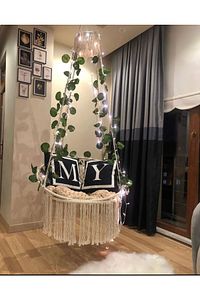Makrome Özel Örgü Salıncak Hamak Pamuk Ip 60 X 80 ürün fotoğrafı
