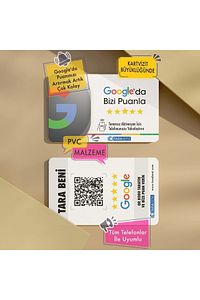 Google Yorum Kartı (Google Puanlama Kartı - Karekod Yorum Alma Kartı - Google NFC Yorum Kartı) ürün fotoğrafı