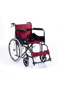 Dm809 Bordo Kumaş Standart Transfer Refakatçı Frenli Tekerlekli Sandalye ürün fotoğrafı