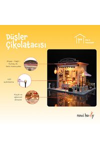 Minyatür Maket Ev Kiti | Maket Ev | DIY Kendin Yap | Led Işıklandırmalı Maket Ev ürün fotoğrafı