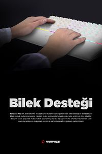 Ally K11 Beyaz 12 Işık Modlu Red Switch Mekanik Antighosting Bilek Destekli Gaming Oyuncu Klavyesi ürün fotoğrafı