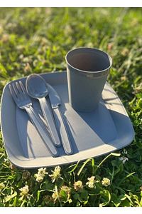 Home 32 Parça Piknik Seti Sepet Çantalı Bardak,çatal,kaşık,bıçak,tabak Seti 32 Piece Picnic Set. ürün fotoğrafı