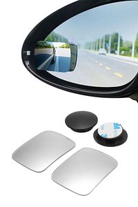 Dikdörtgen Gerçek Cam Kör Nokta Aynası Park Aynası 360 Derece 3M Foam Yapıştırıcılı Hareketli 2 Adet ürün fotoğrafı