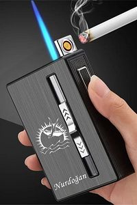 Hediyelik Kişiye Özel Isim Baskılı Usb Şarjlı Çakmaklı Sigara Çıkaran Tabaka ürün fotoğrafı