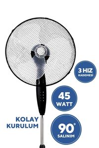 Ktf-320 Siyah Vantilatör 16" (3P) ürün fotoğrafı