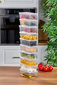 10 Adet Kendinden Kapaklı Derin Dondurucuya Uygun Saklama Kabı, düzenleyici ,yemek,kahve,çay500ml ürün fotoğrafı
