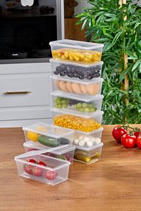 10 Adet Kendinden Kapaklı Derin Dondurucuya Uygun Saklama Kabı, düzenleyici ,yemek,kahve,çay500ml ürün fotoğrafı