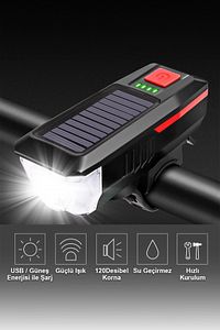 USB Şarjlı Led Işıklı Su Geçirmez Bisiklet Scooter Moped Farı Feneri Yeni Nesil Ön Far ürün fotoğrafı
