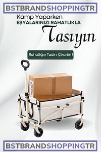 Çok Amaçlı Katlanır Plaj Kamp Piknik Eşya Taşıma Arabası (80x46x92cm) ürün fotoğrafı
