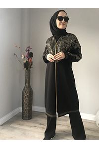 Gold Detaylı Fermuarlı Siyah Eşofman Takımı ürün fotoğrafı