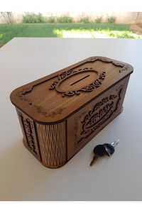Tip Box Bahşiş Tip Kutusu Ahşap Kumbara Anahtarlı Kilitli Bahşiş Için Kumbara Bahşiş Kutusu ürün fotoğrafı
