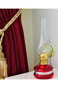 Kırmızı Klasik Gaz Lambası 250ml Kandil Yakıtı 1 M Fitil ürün fotoğrafı
