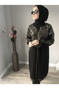 Gold Detaylı Fermuarlı Siyah Eşofman Takımı ürün fotoğrafı