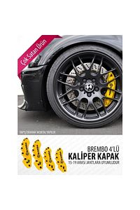 Ford Transit Connect Uyumlu Brembo Sarı Yağ Hortumlu Kaliper Kapağı 4'lü ürün fotoğrafı